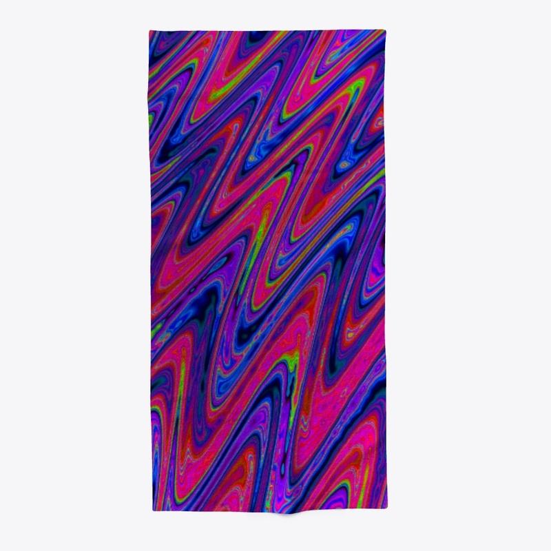 Vibrant Neon Abstract Wavy Pattern