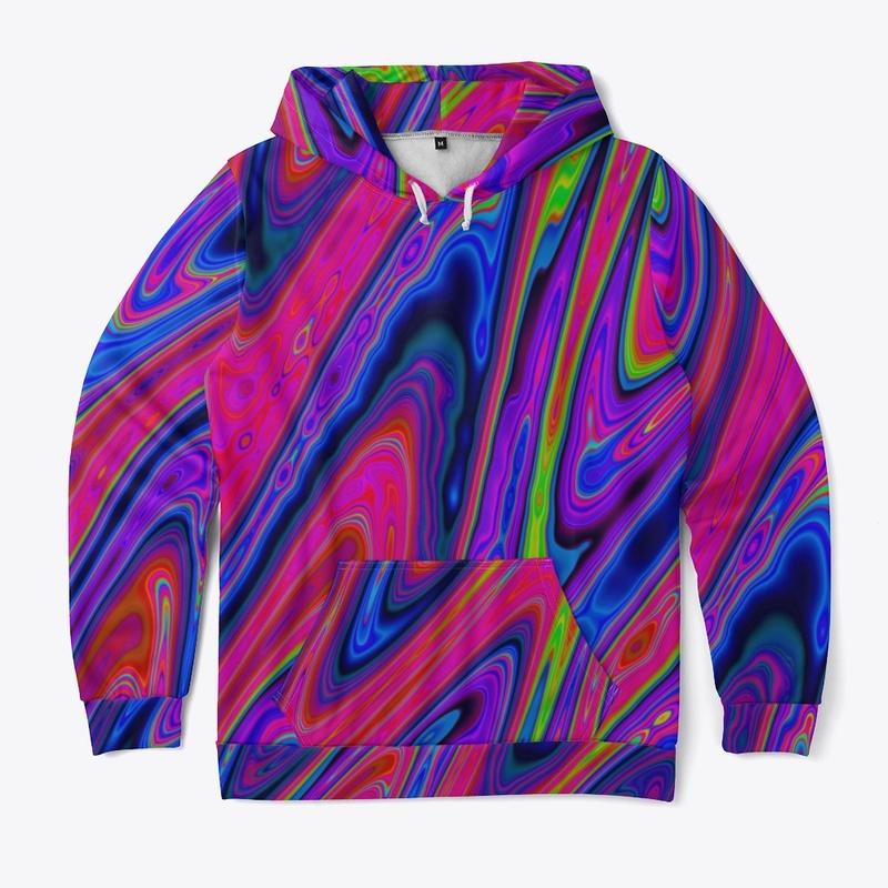 Vibrant Neon Abstract Wavy Pattern