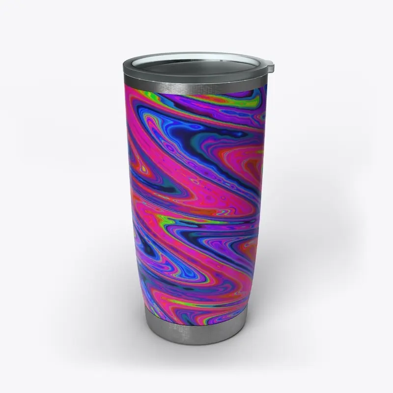 Vibrant Neon Abstract Wavy Pattern